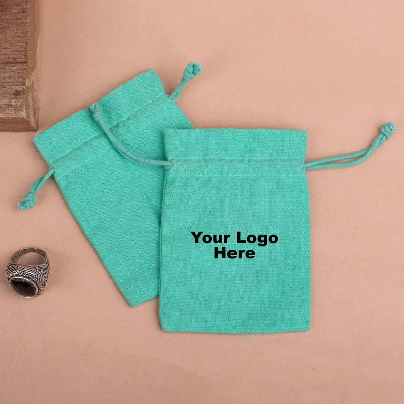 Minimal But Mighty, 100 Crafted Turquoise Plain Pouches