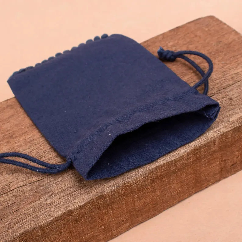 100 Personalized Navy Designer Pouch A Premium Keepsake with bottom pom poms