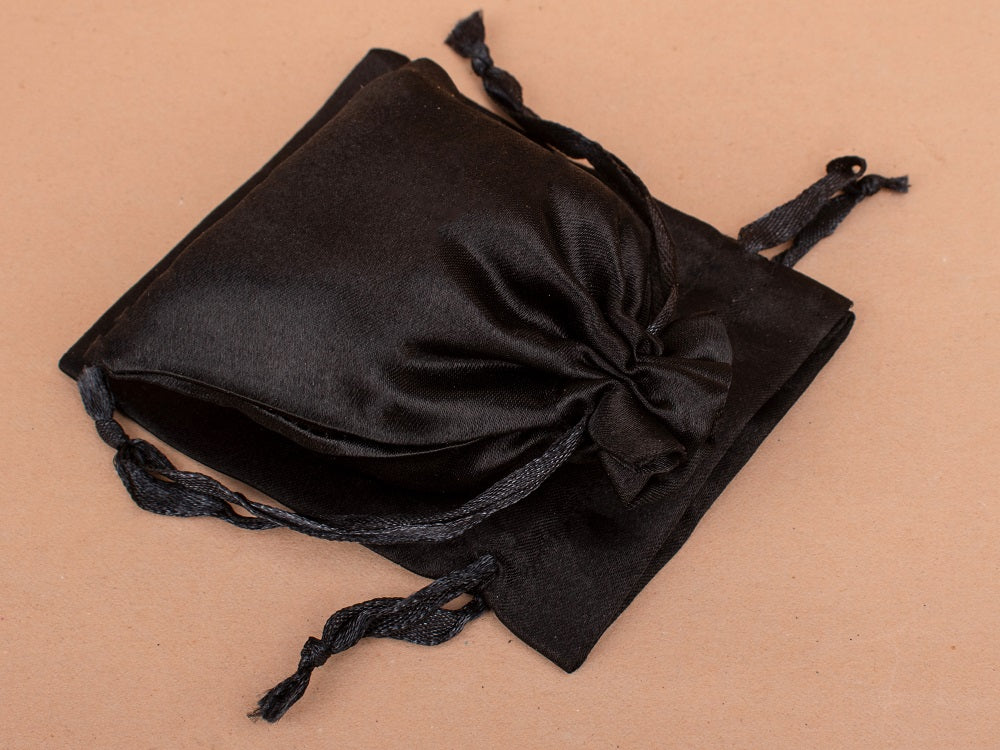 100 Ethereal Glow Luminous Black Satin Pouches