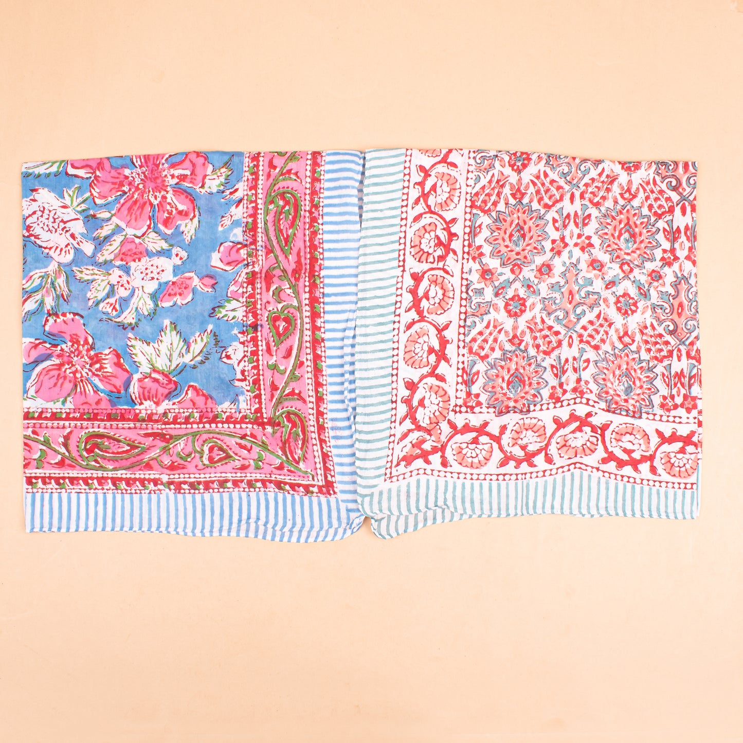 Set of 10 - Boho Paisley Cotton Bandana, Hand Block Printed Scarf, Versatile Neck Or Hair Wrap, Sustainable Accessory, Thoughtful Gift In Vibrant Colors