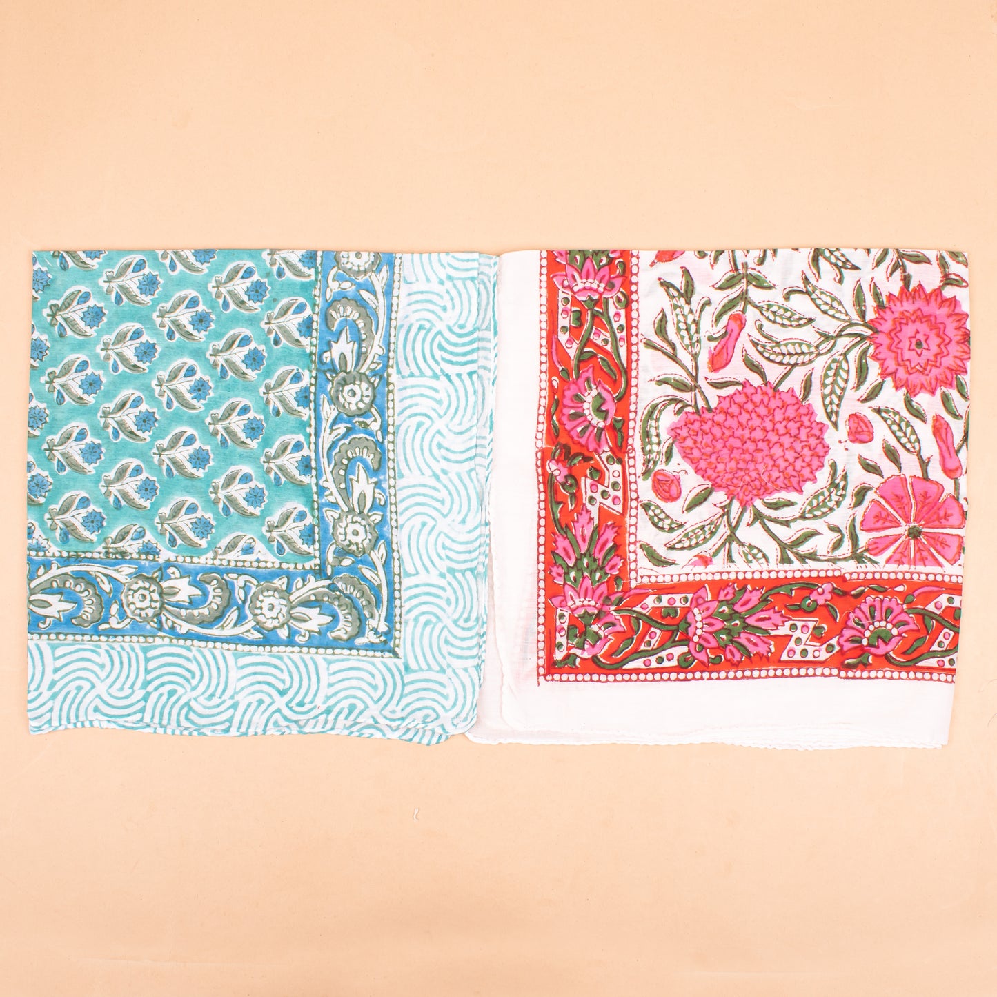 Set of 10 - Handcrafted Cotton Bandana, Traditional Block Printed Boho Scarf, Lightweight Organic Hair Or Neck Wrap, Unisex Fashion Gift, Eco-Friendly Accessory