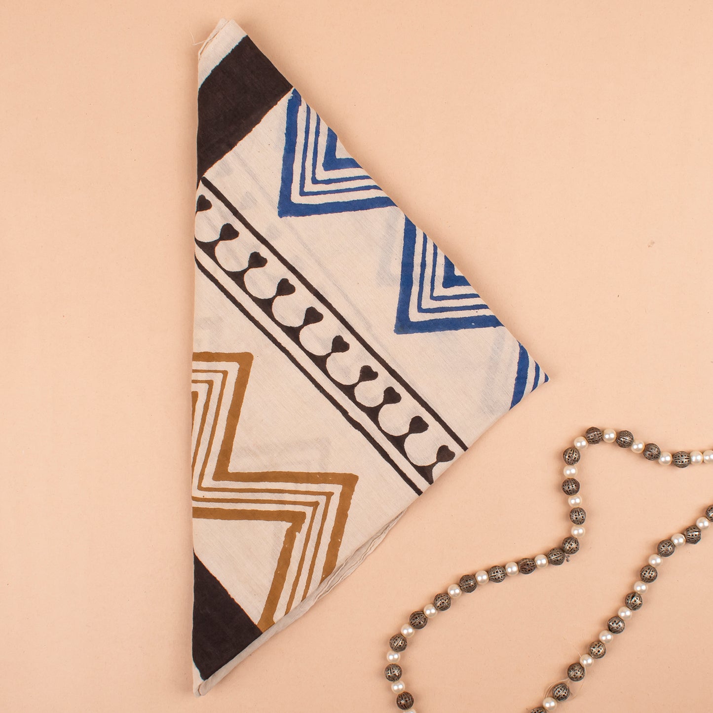 100% Cotton Bohemian Bandanas, Head Scarf, Eco Hair Tie Or Neck Accessory, Handblock Prints Bandanas, Face Or Neck Wrap Gift