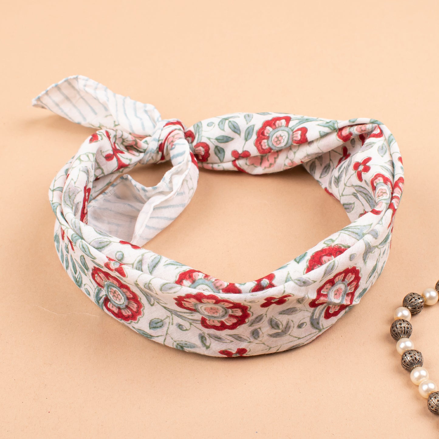 Lightweight Pure Cotton Bandanas, Bohemian Style Handblock Print, Unisex Hair Wrap, Eco Summer Neck Scarf Gift, Hair Accessory