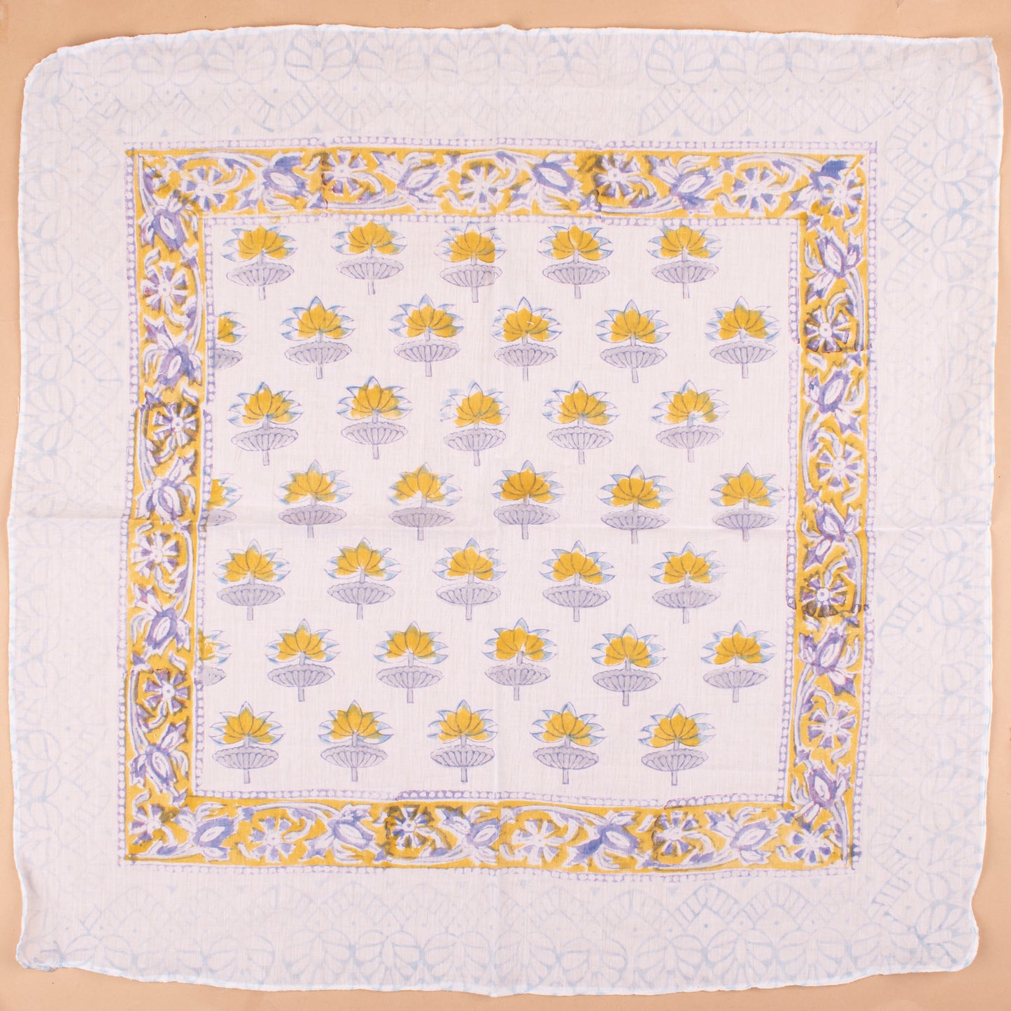 Block Printed Cotton Bandana For Men & Women, Eco-Friendly Boho Neck Or Head Tie, Handcrafted Summer Scarves, Sustainable Accessory