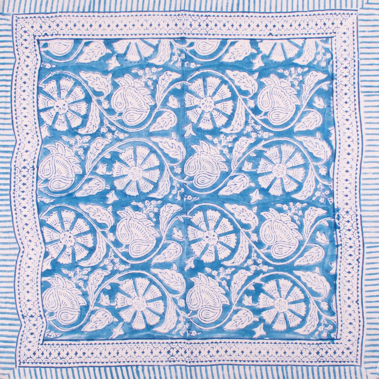 Block Printed Bohemian Scarf, Lightweight Summer Accessory, Eco-Conscious Cotton Bandanas, Handblock Printed Scarf