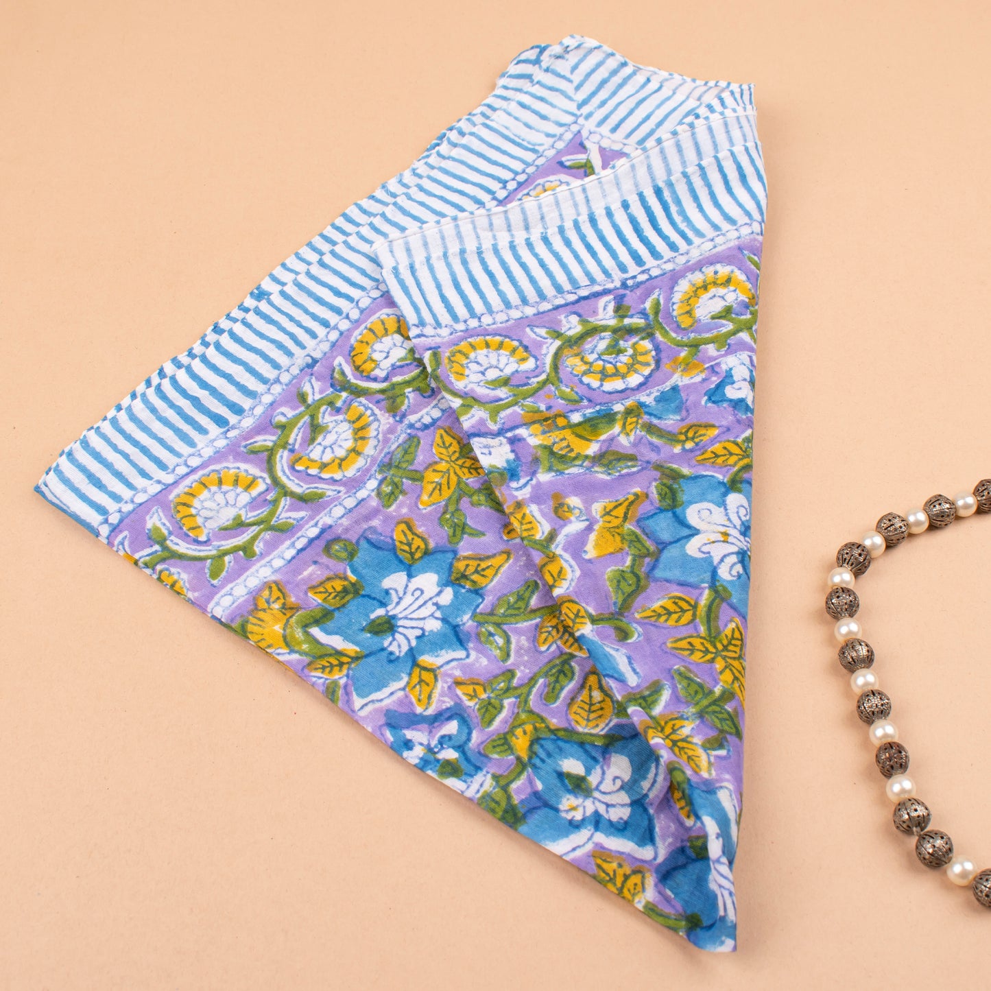 Vintage Style Wrap For Him & Her, Boho Neck Tie, Boho Floral Cotton Bandana Scarf, Lightweight Handmade Wrap