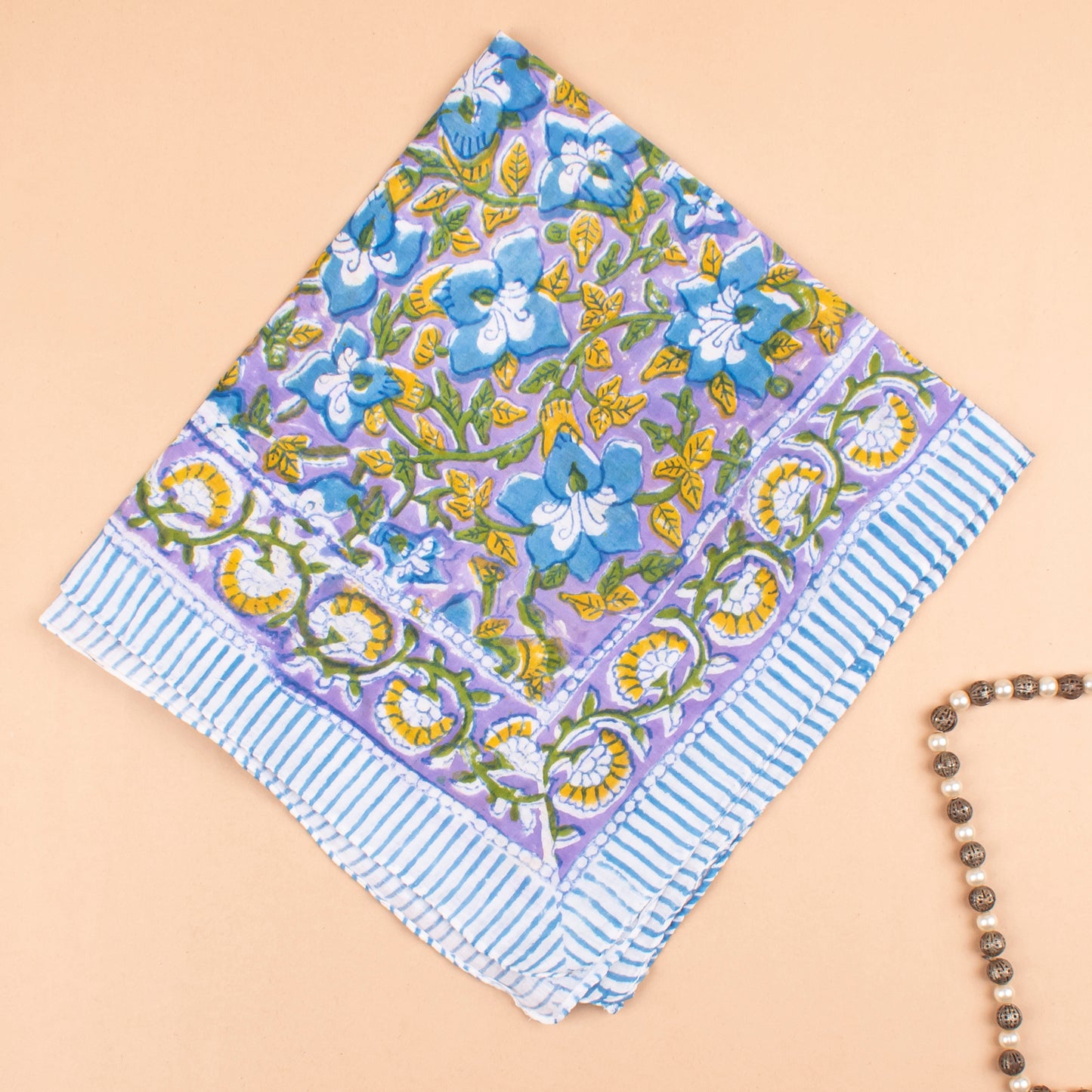 Vintage Style Wrap For Him & Her, Boho Neck Tie, Boho Floral Cotton Bandana Scarf, Lightweight Handmade Wrap