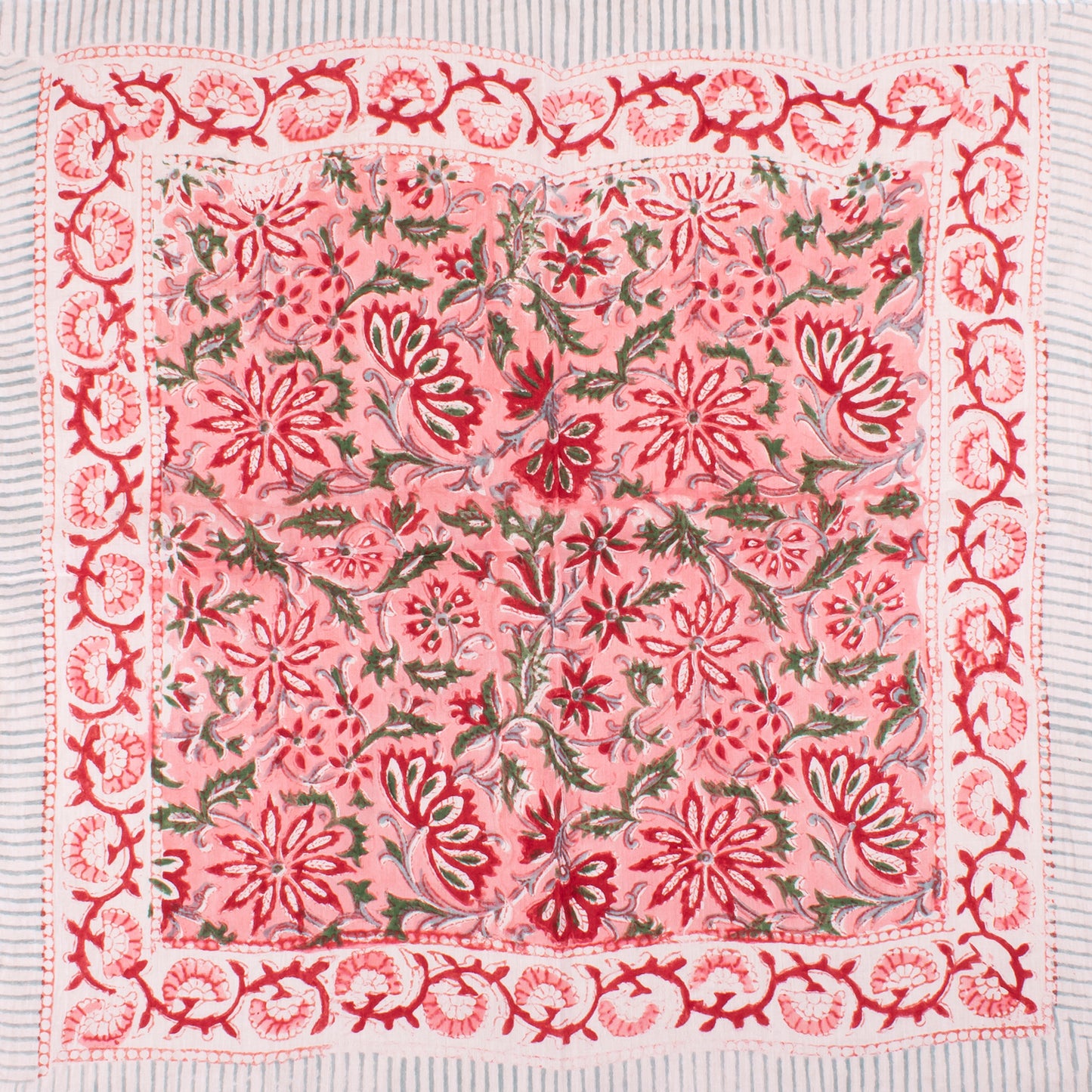 Handprinted Cotton Bandana For Women & Men, Summer Bohemian Head Wrap, Lightweight Eco Neck Scarf Gift, Neck Or Wrist Tie