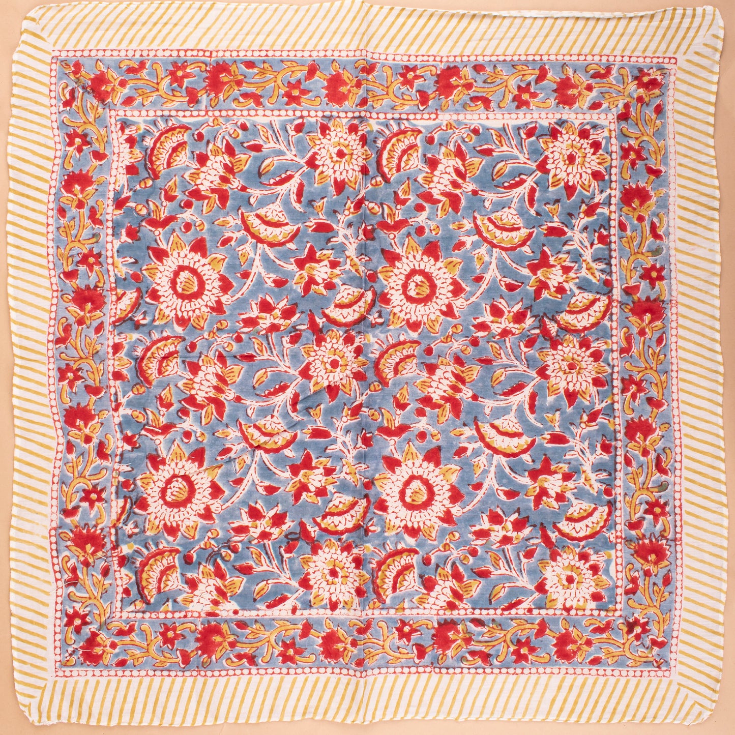 Lightweight Neck Tie, Boho Head Accessory Gift, Handmade Floral Cotton Bandana, Sustainable Boho Neck Wrap, Head & Wrist Tie