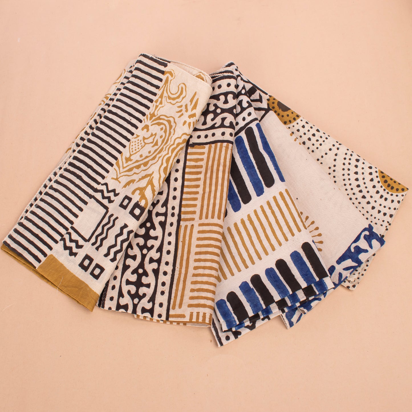 Set of 5 - Hand Block Printed Dog Bandana, Cotton Dog Scarf, Sustainable Pet Accessory, Dog Neck Wrap