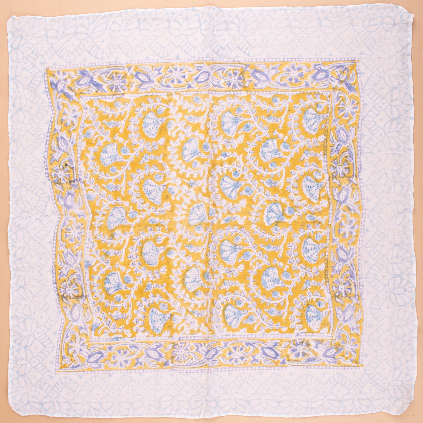 Lightweight Handprinted Cotton Bandana, Boho Head Wraps For All Genders, Stylish Unisex Cotton Bandanas, Eco Gift Wrap