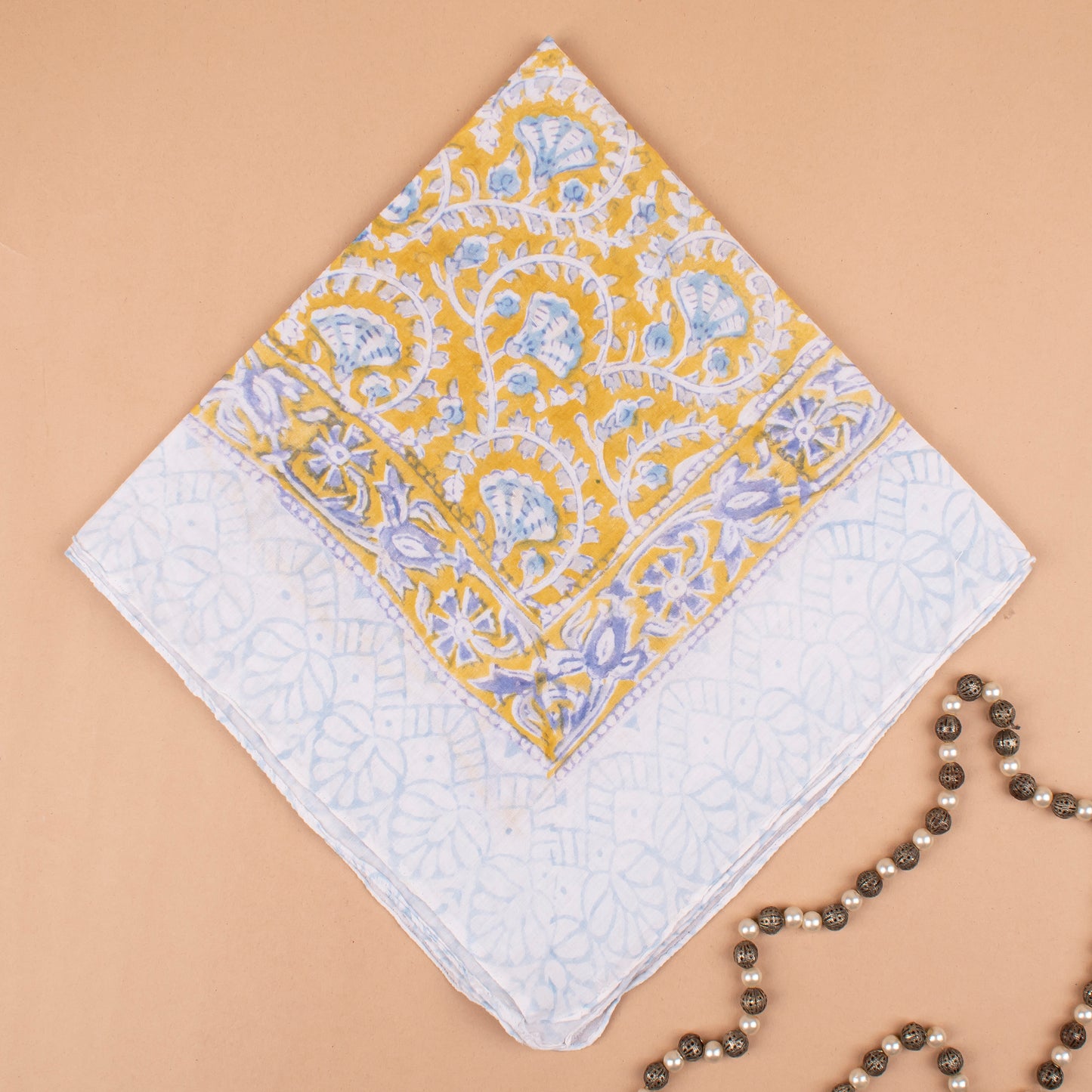 Lightweight Handprinted Cotton Bandanas, Boho Head Wraps For All Genders, Stylish Unisex Cotton Bandanas, Eco Gift Wrap