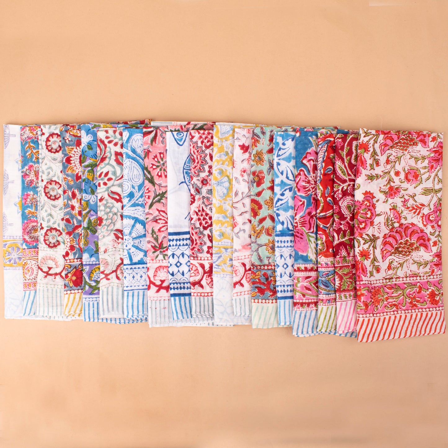 Set of 18 - Eco-Friendly Cotton Bandanas, Designer Print Hair & Neck Wraps, Workout & Hiking Scarf For Women, Men, And Kids, Wrist Accessory