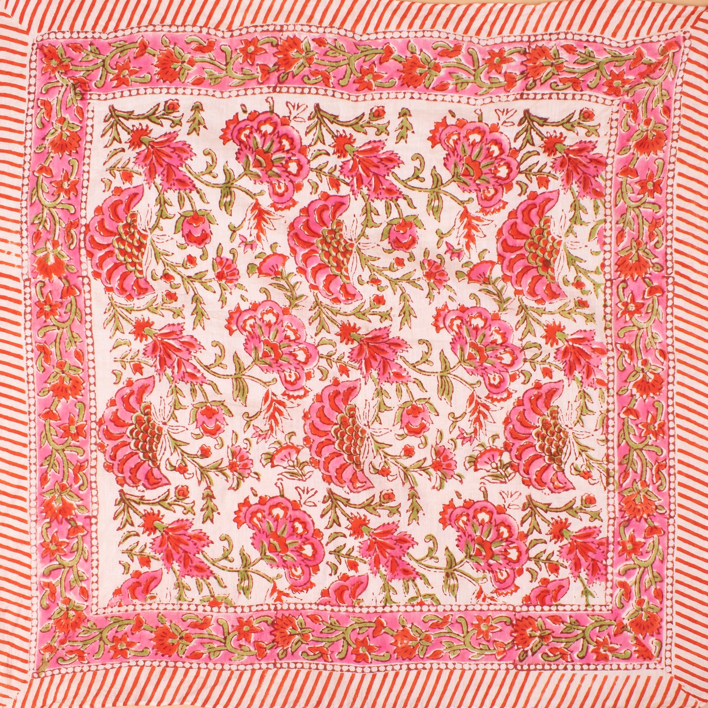 Set of 2 - Floral Print Cotton Bandanas, Lightweight Summer Neck Scarf Or Hair Accessory, Eco-Friendly Wrap Accessory For Him Or Her
