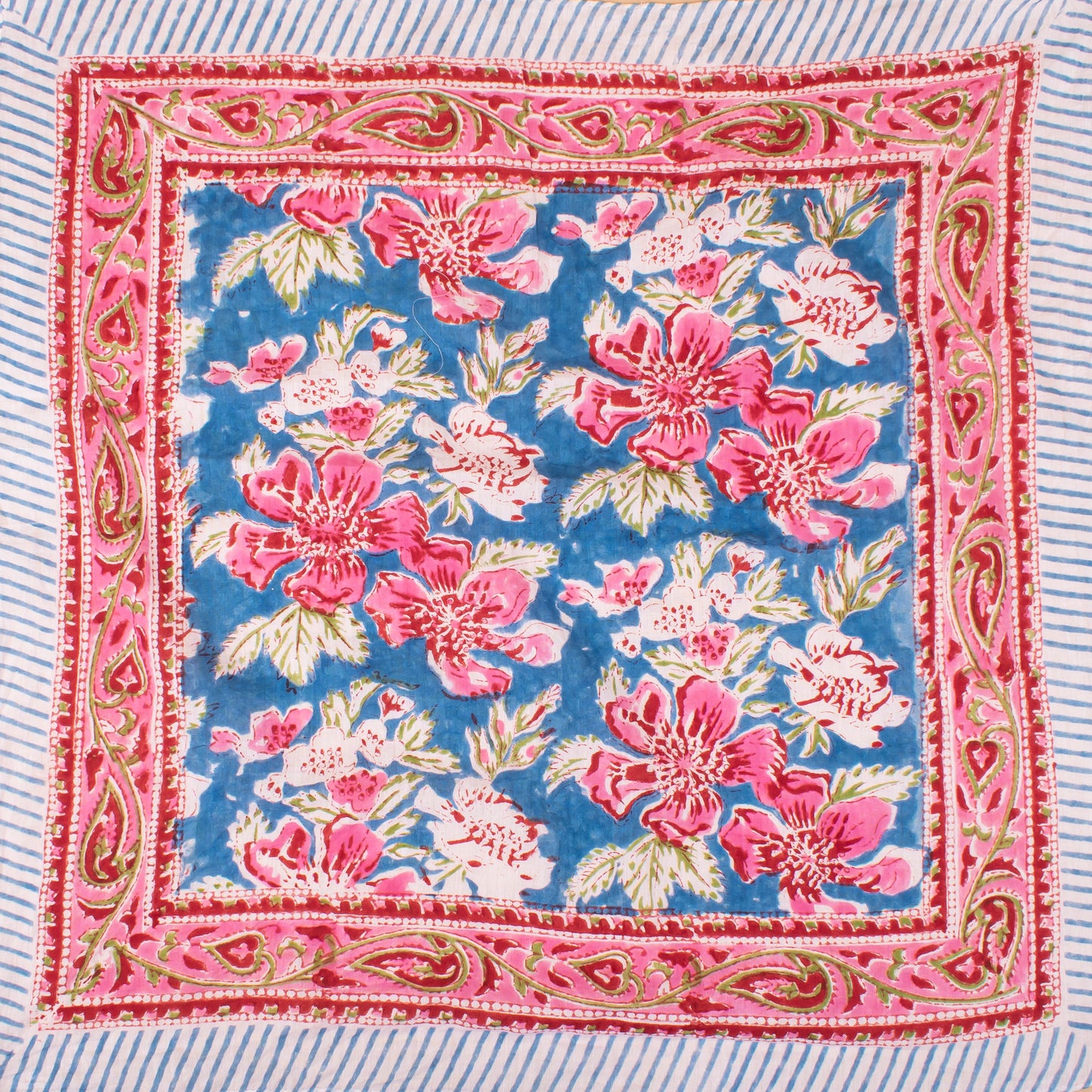 Set of 2 - Floral Print Cotton Bandanas, Lightweight Summer Neck Scarf Or Hair Accessory, Eco-Friendly Wrap Accessory For Him Or Her