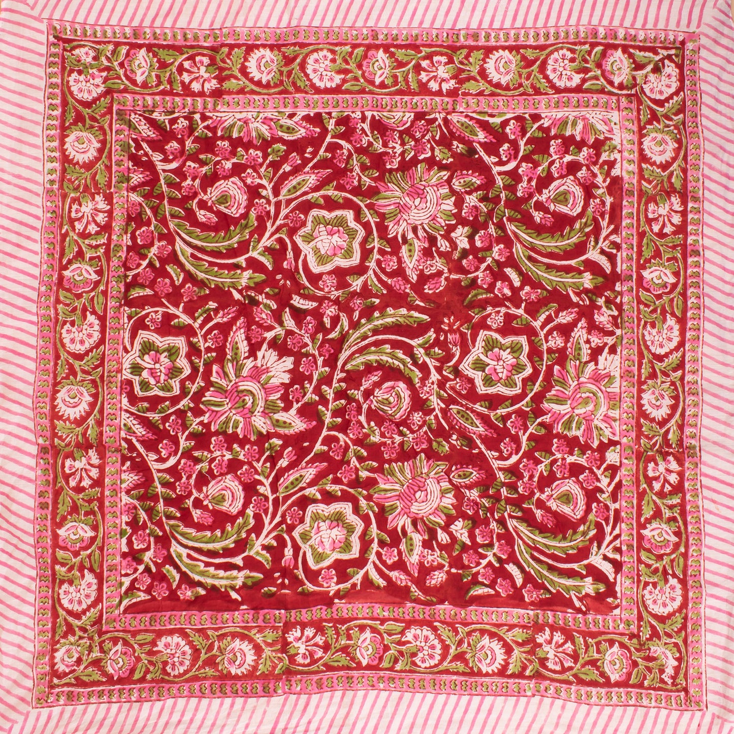 Set of 2 - Handcrafted Cotton Bandanas, Cotton Neck & Head Wraps, Bohemian Block Print, Comfortable & Stylish Summer Accessory