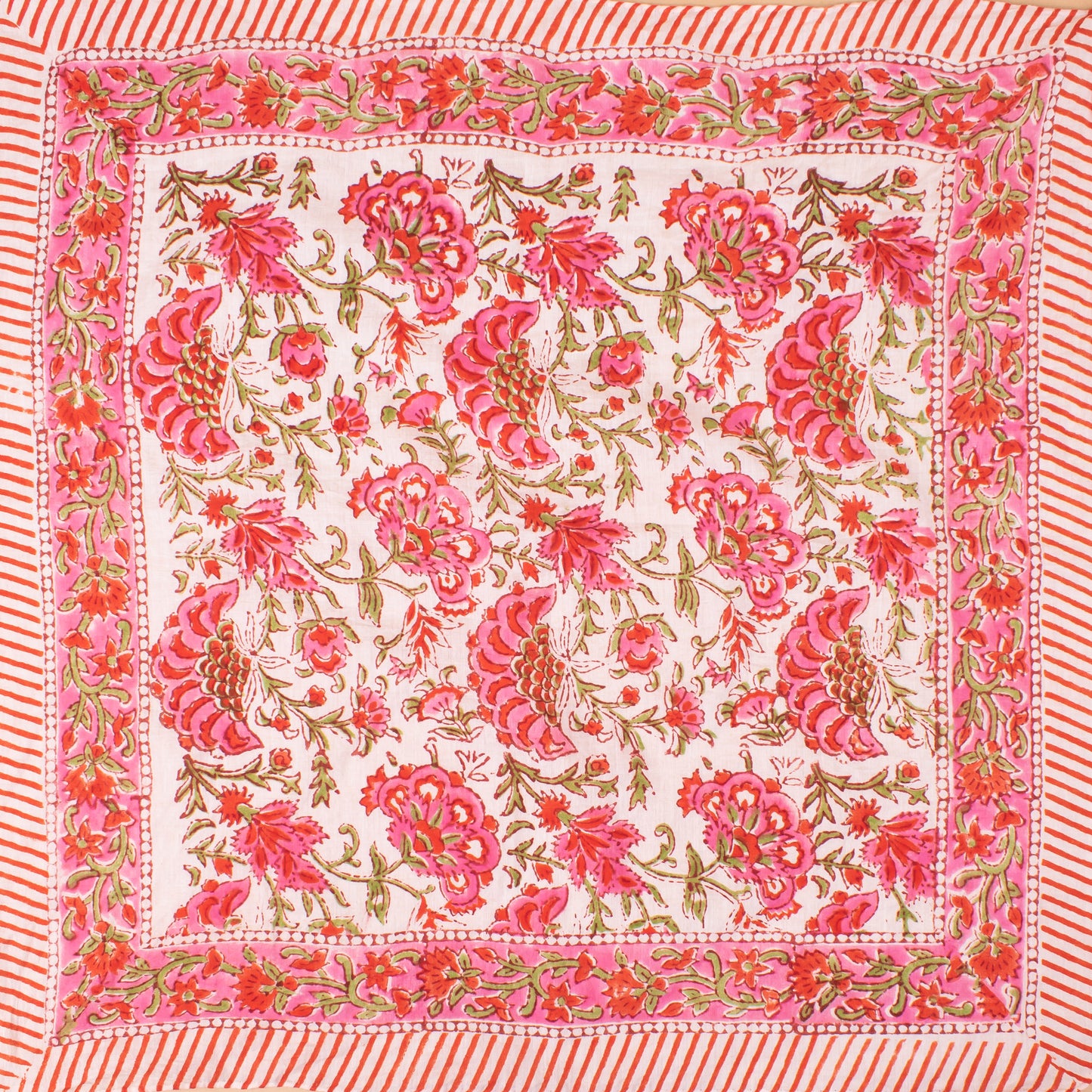 Lightweight Cotton Bandana For All Ages, Stylish Handblock Printed Wrap For Hair, Neck, Face, Or Pet Summer Accessories