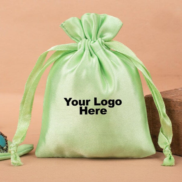 100 Celestial Softness Premium Mint Green Satin Pouches