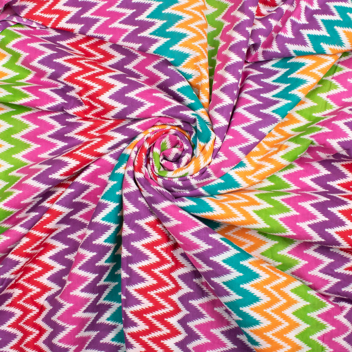 Floral Hand Block Printed Cotton Fabric, Lightweight Boho Fabric For Dresses, Blouses, Quilts & Sewing Projects, Artisan-Made Ethnic Textile