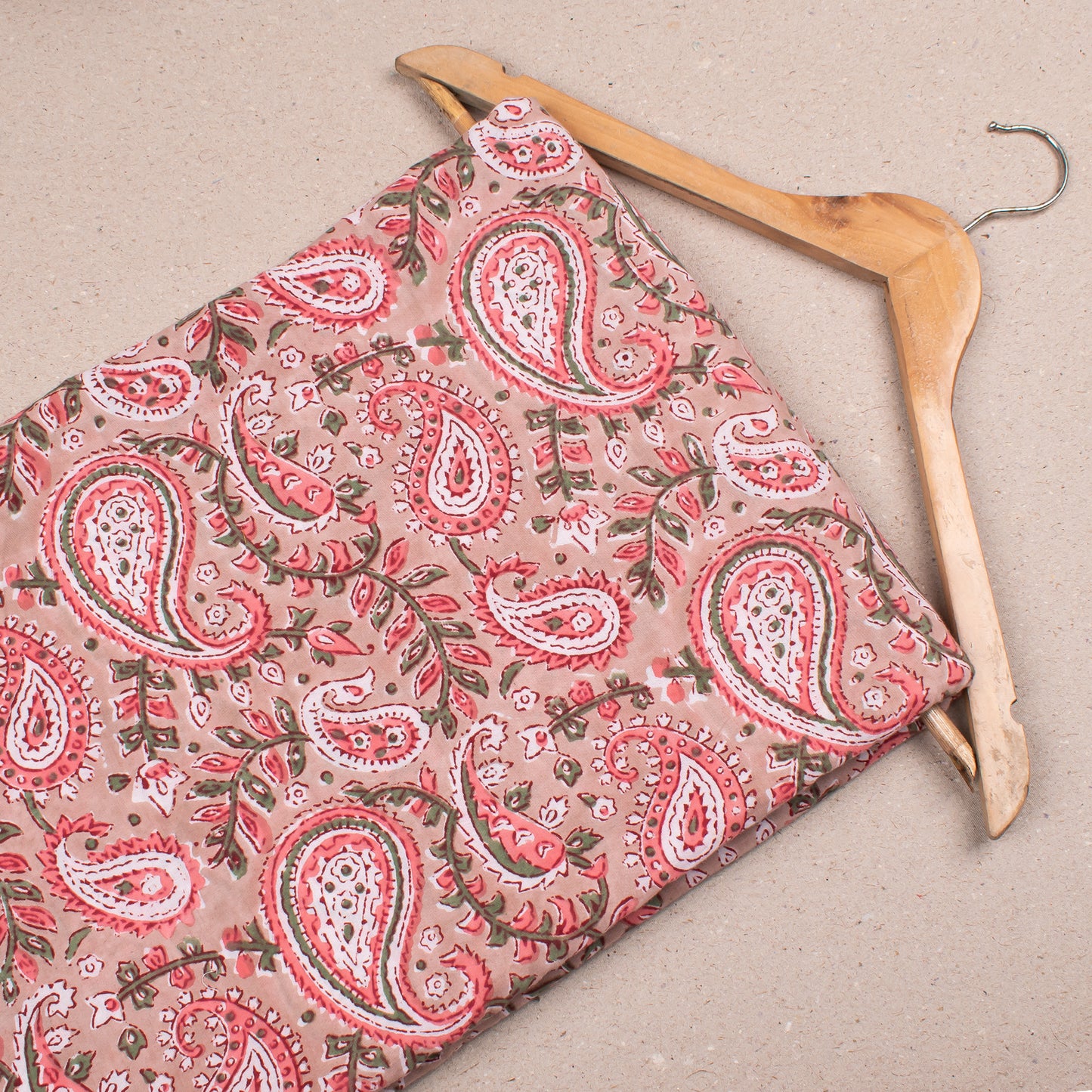 Handmade Block Print Cotton Fabric, Lightweight Material For Dresses, Skirts, Scarves, Quilts & Eco Sewing Projects, Natural Dye Textile