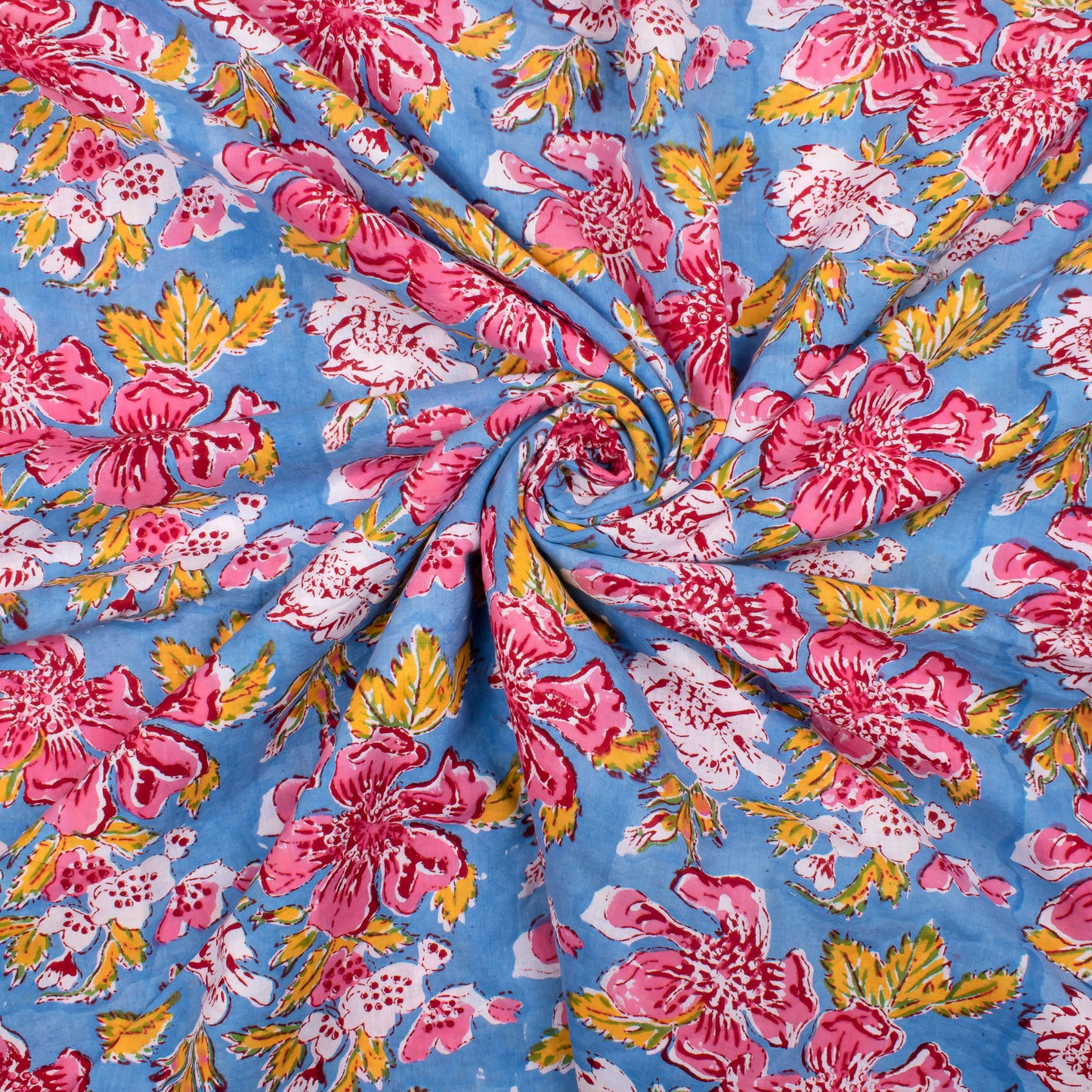 Traditional Hand Block Print Fabric, Natural Dye 100% Cotton Textile For Sewing, Crafting, Dressmaking, And Patchwork Quilt Projects