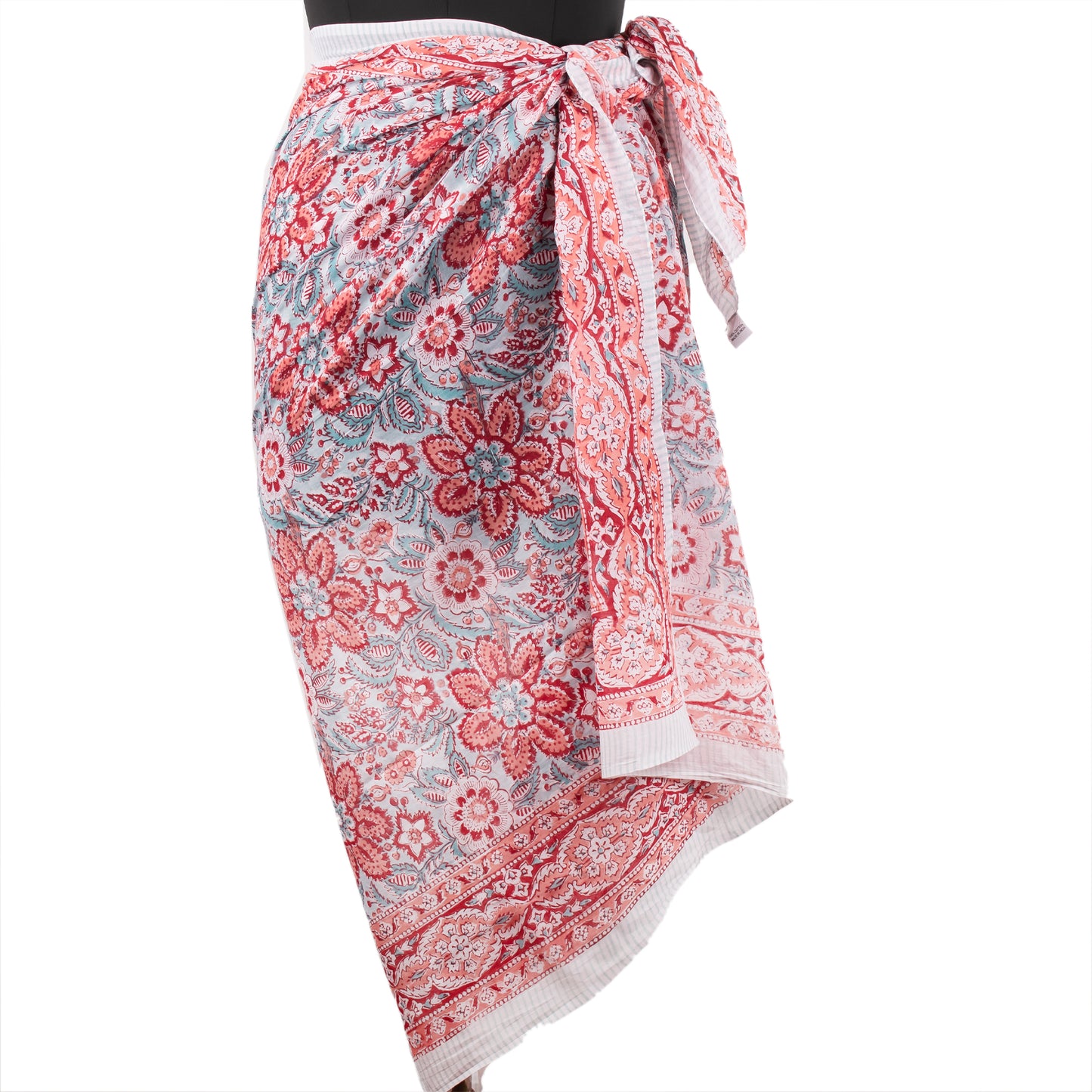 Colorful Makeup Bag And Wrap Set, Beachwear And Makeup Bag Combo, Cotton Pareo And Toiletry Bag Set, Printed Beach Cover Up