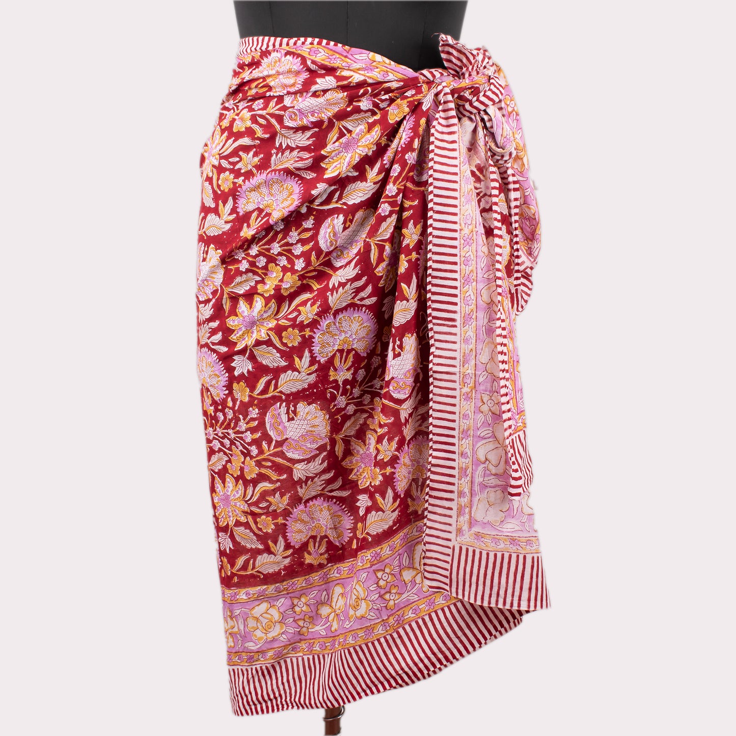 Summer Sarong And Vanity Bag Combo, Beach Wrap And Toiletry Kit, Handcrafted Beach Pareo, Wrap Skirt With Matching Cosmetic Pouch Set
