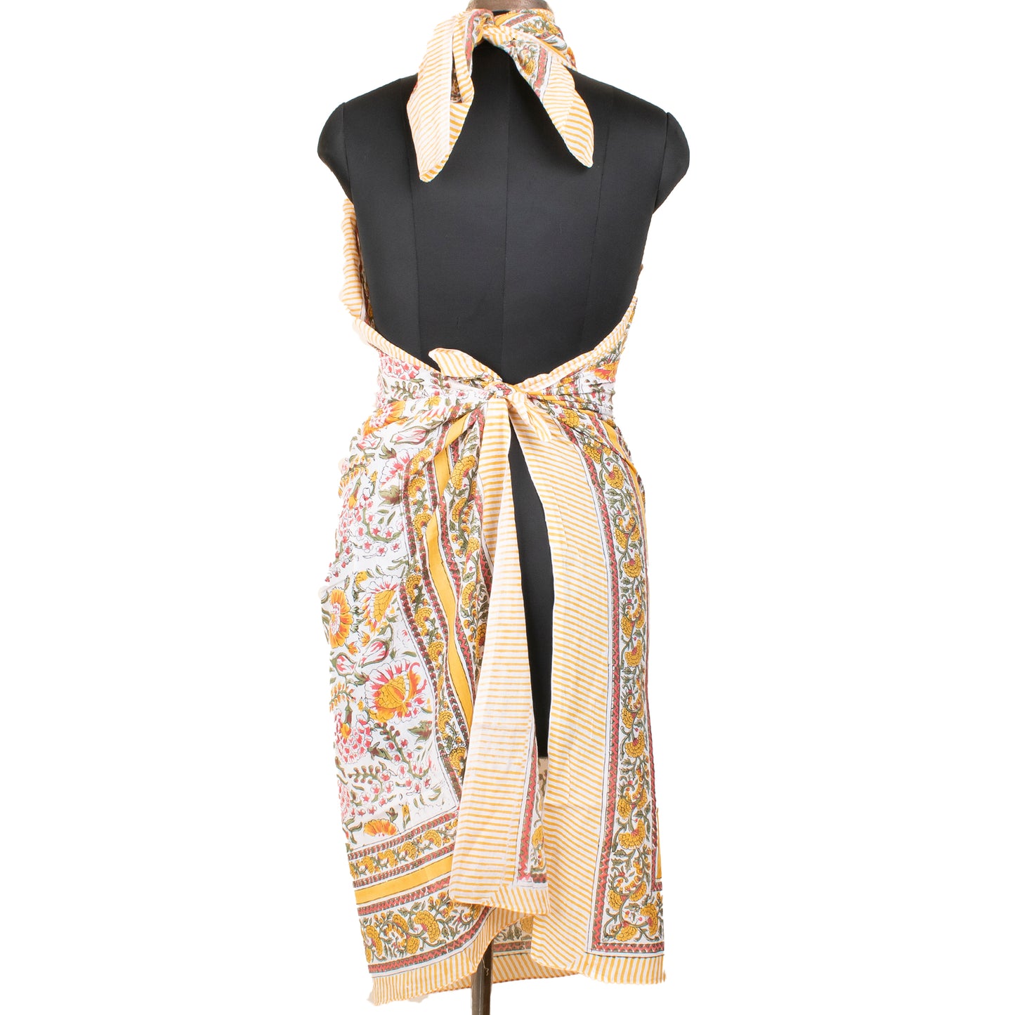 Boho Block Printed Cotton Sarong Scarf, Beach Cover Up, Light Summer Travel Accessory, Natural Soft Cotton, Handmade Pareo Wrap