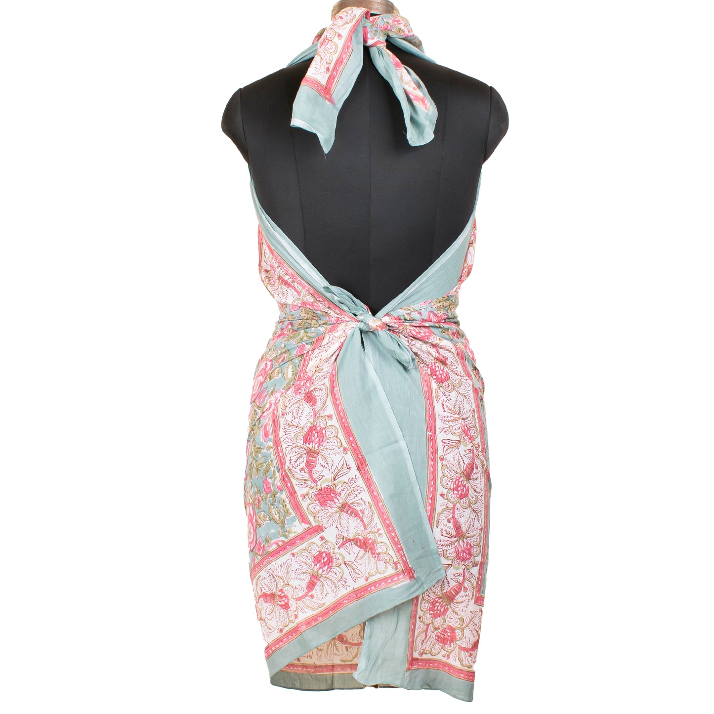 Beach Sarong Wrap Block Print, Lightweight Cotton Scarf, Summer Boho Travel Cover Up, Handcrafted Scarf Wrap, Travel Shawl For Summer