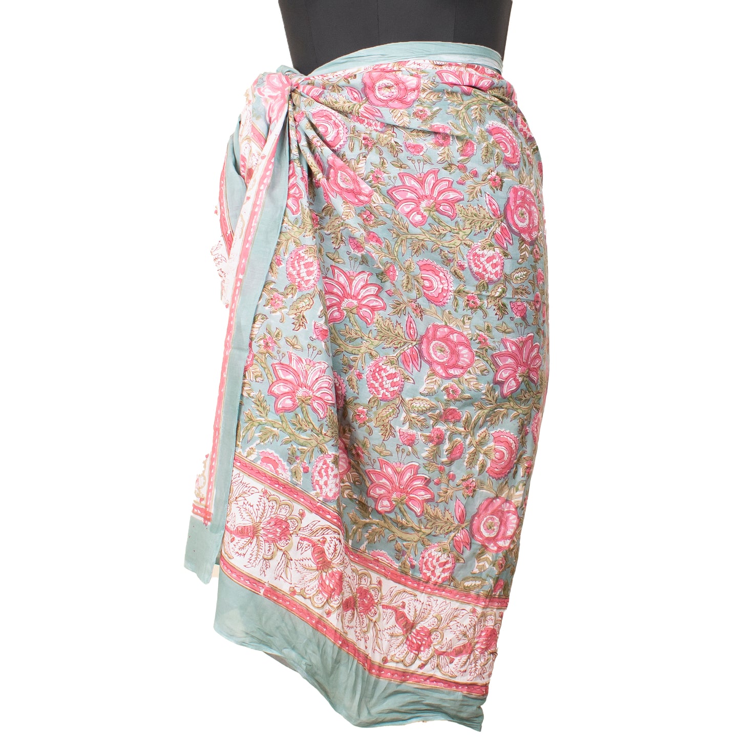 Beach Sarong Wrap Block Print, Lightweight Cotton Scarf, Summer Boho Travel Cover Up, Handcrafted Scarf Wrap, Travel Shawl For Summer