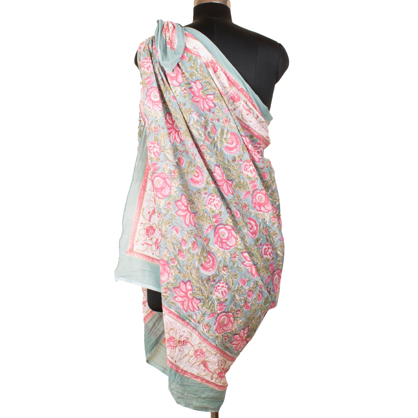 Beach Sarong Wrap Block Print, Lightweight Cotton Scarf, Summer Boho Travel Cover Up, Handcrafted Scarf Wrap, Travel Shawl For Summer