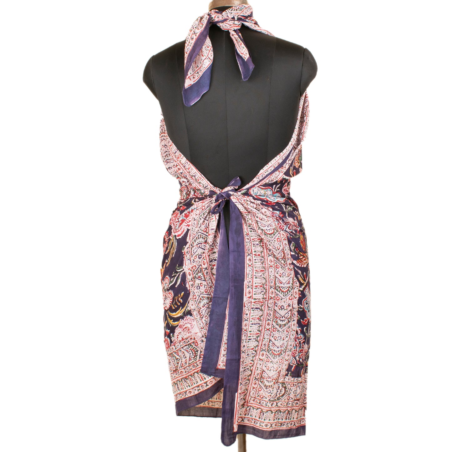 Bohemian Block Printed Cotton Scarf, Natural Handmade Pareo, Eco-Friendly Cotton Sarong, Cotton Block Printed Summer Scarves
