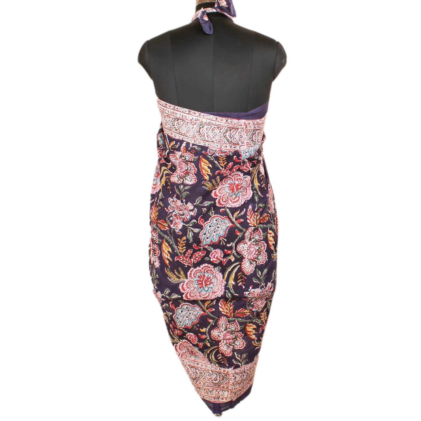 Bohemian Block Printed Cotton Scarf, Natural Handmade Pareo, Eco-Friendly Cotton Sarong, Cotton Block Printed Summer Scarves