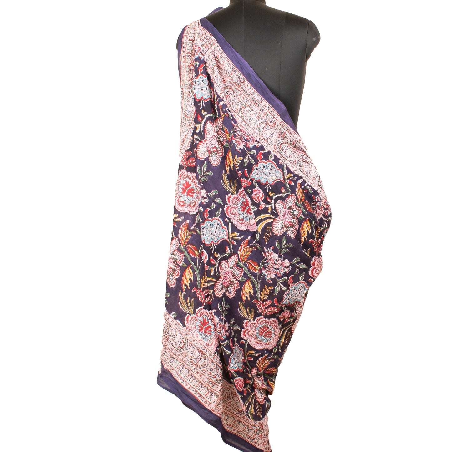 Bohemian Block Printed Cotton Scarf, Natural Handmade Pareo, Eco-Friendly Cotton Sarong, Cotton Block Printed Summer Scarves