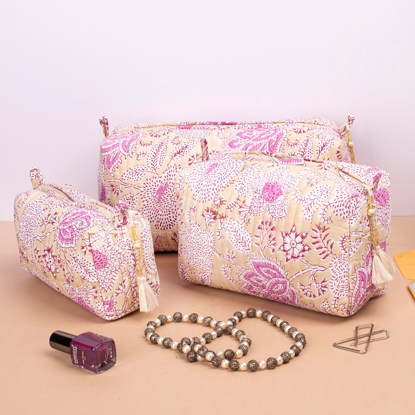 Travel Cosmetic Pouch, Toiletry Bag For Women, Small Wash Bag For Women, Vanity Case, Mini Makeup Bag - Set of 3