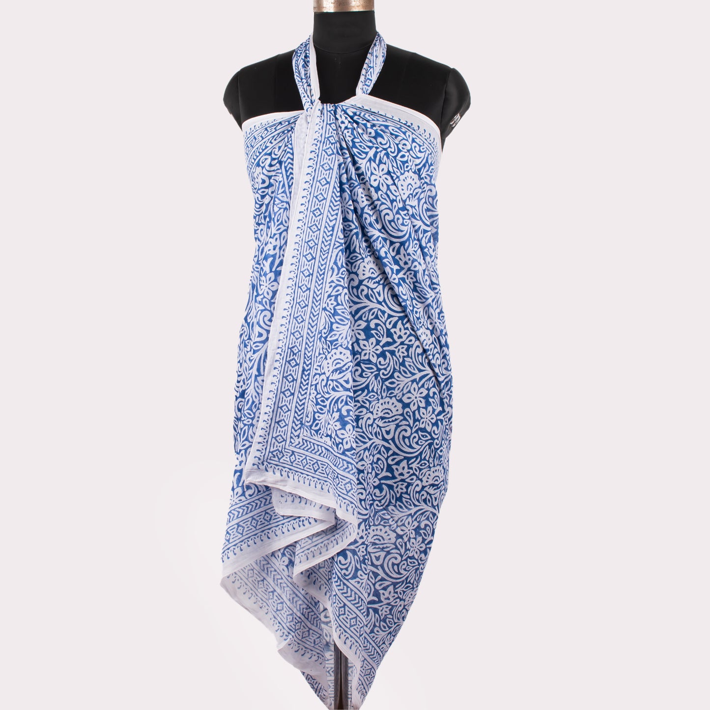 Cosmetic Bag And Scarf, Block Printed Gift Combo For Women, Block Print Beach Pareo And Pouch Gift Set, Printed Cotton Sarong