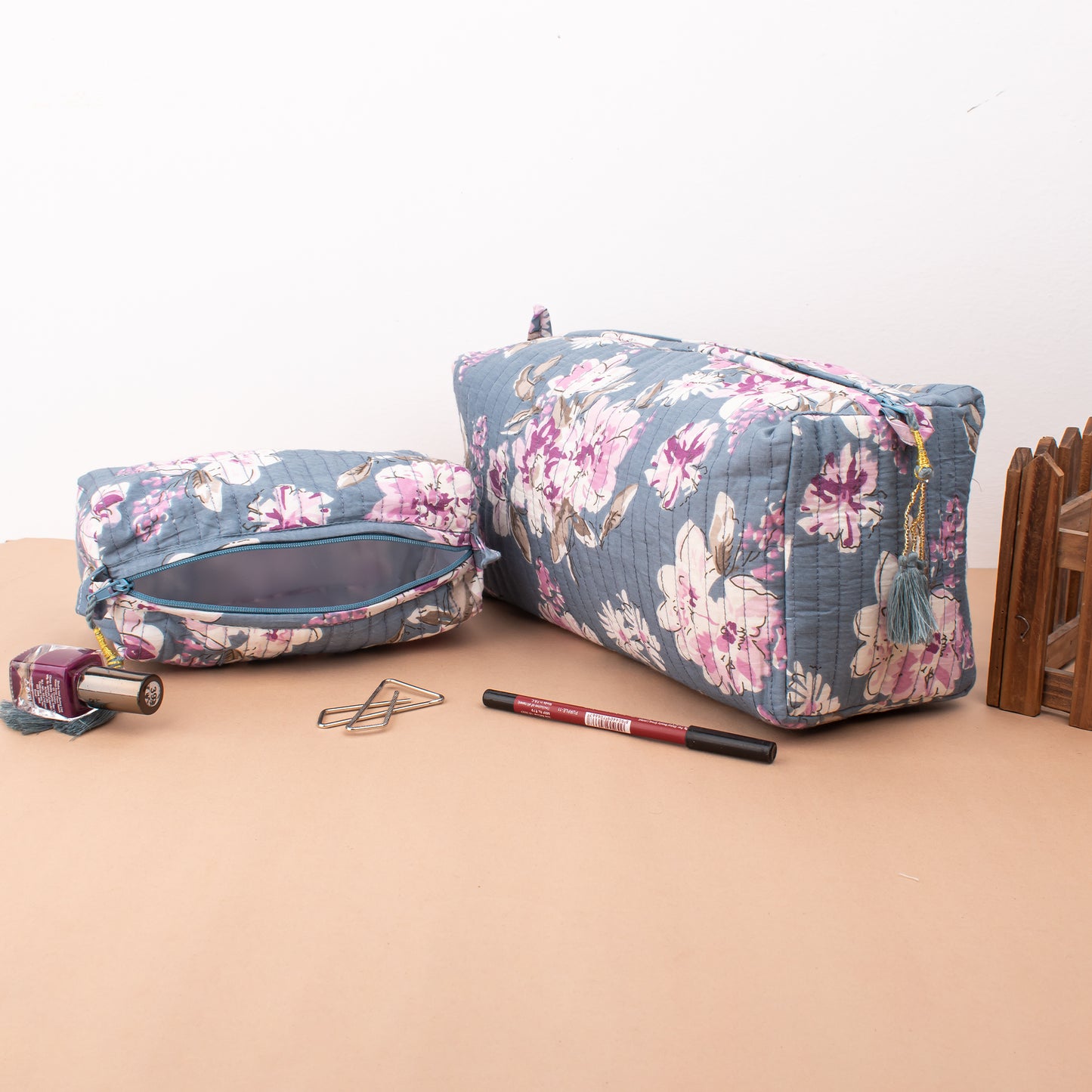 Printed Scarf And Mini Bag Combo, Bohemian Style Pareo And Pouch, Gift Idea For Her, Boho Sarong And Makeup Bag Combo, Printed Vanity Case