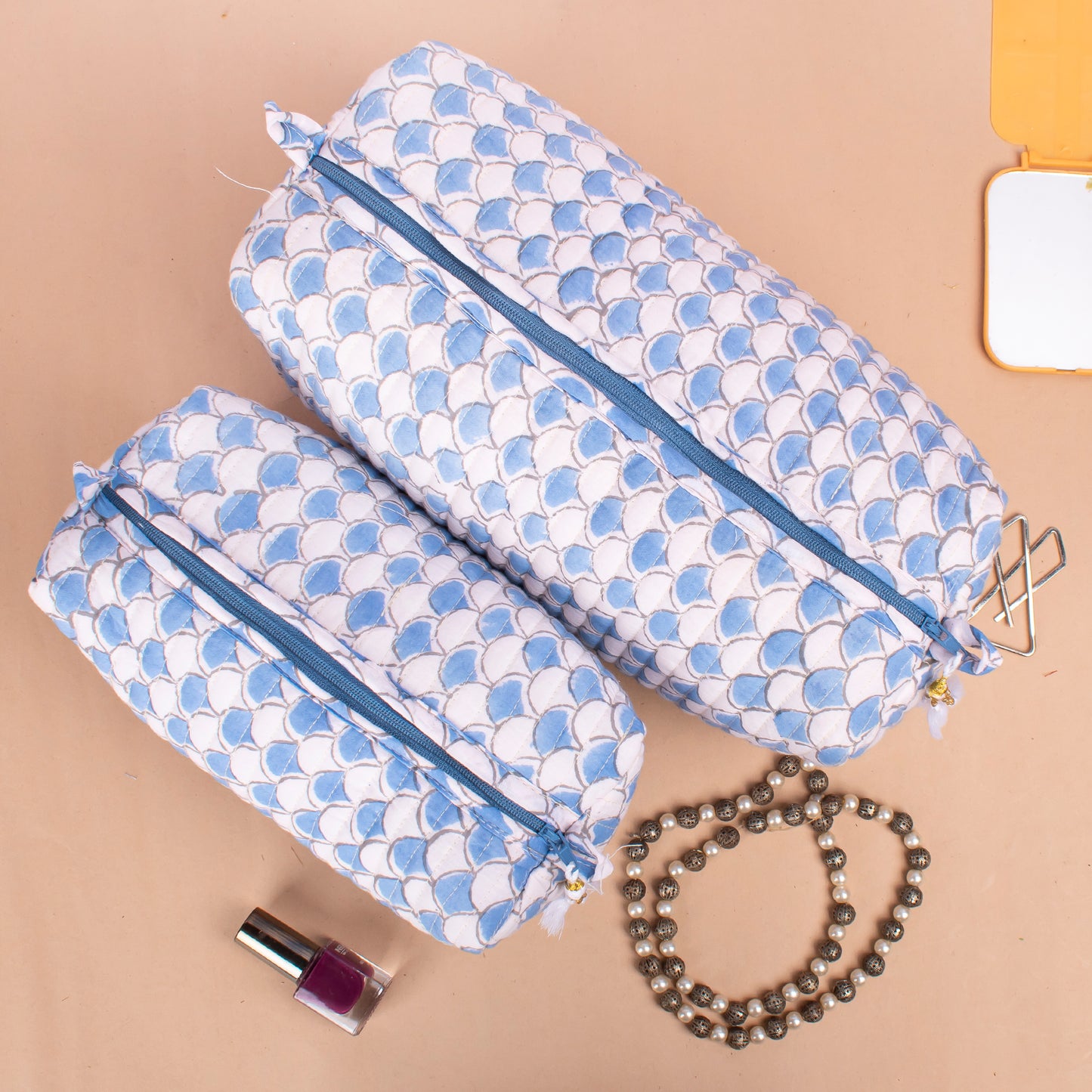 Toiletry Bag For Women, Cosmetic Bag For Makeup, Quilted Makeup Bag, Travel Makeup Pouch, Vanity Case - Set of 3