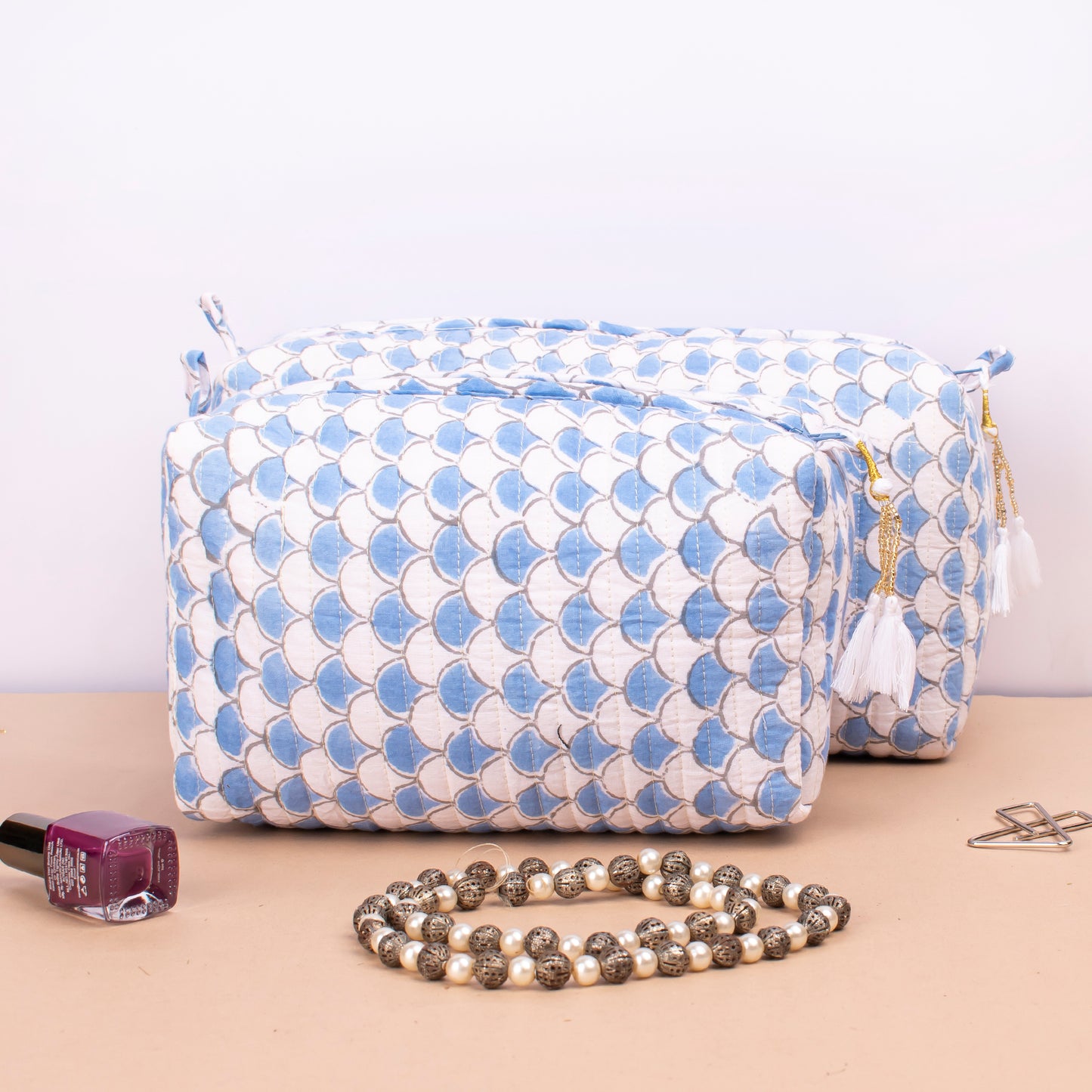 Toiletry Bag For Women, Cosmetic Bag For Makeup, Quilted Makeup Bag, Travel Makeup Pouch, Vanity Case - Set of 3