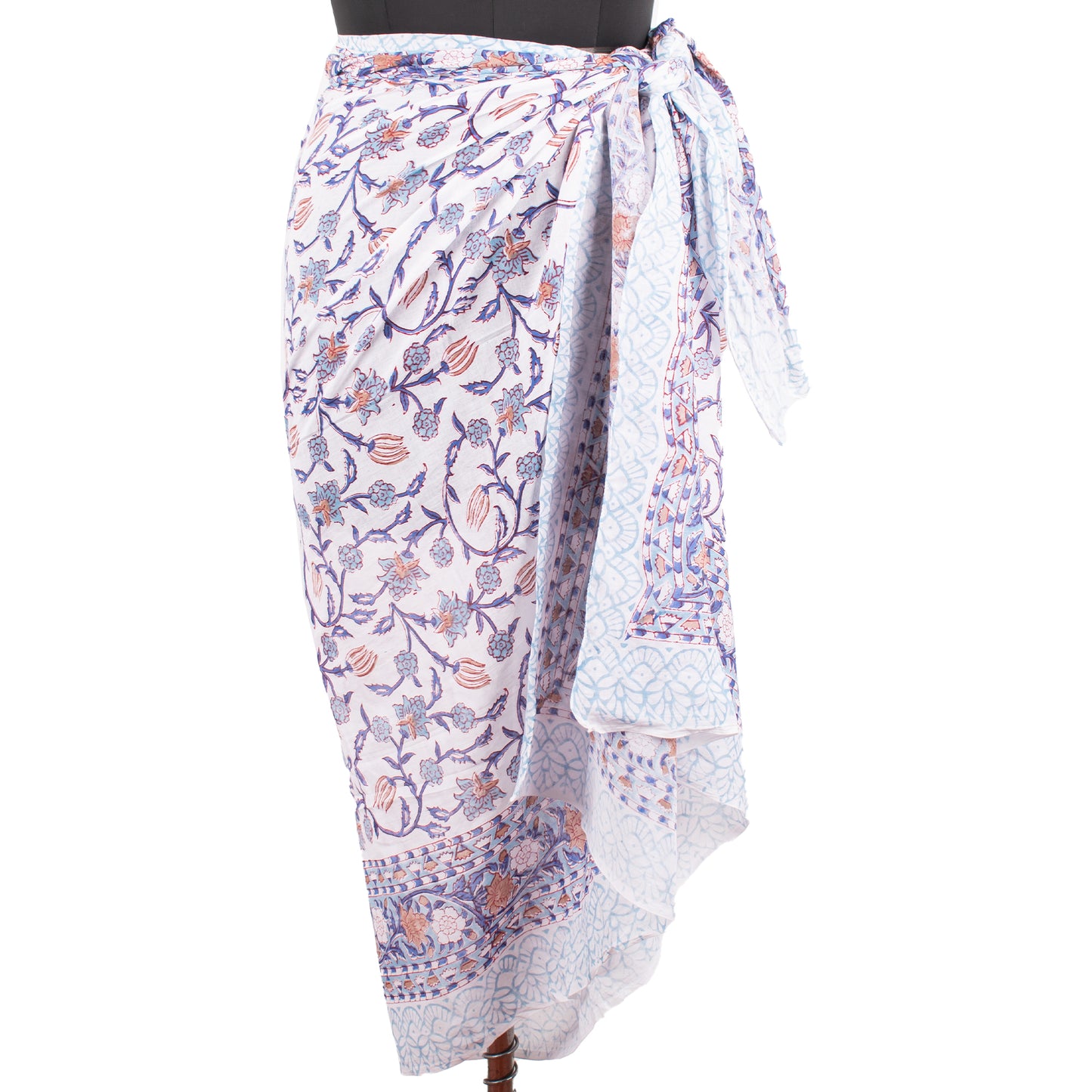 Cosmetic Bag & Scarf Set, Makeup Bag With Matching Sarong, Block Printed Gift Combo, Matching Pareo And Makeup Bag Gift