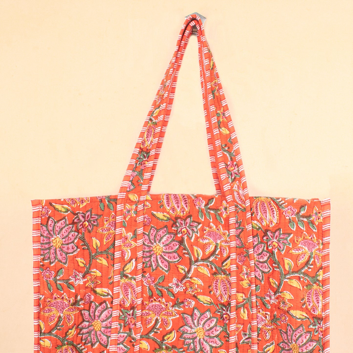 Quilted Tote Bag for Girls, Cute Cotton Patchwork Bag, Handmade Carryall