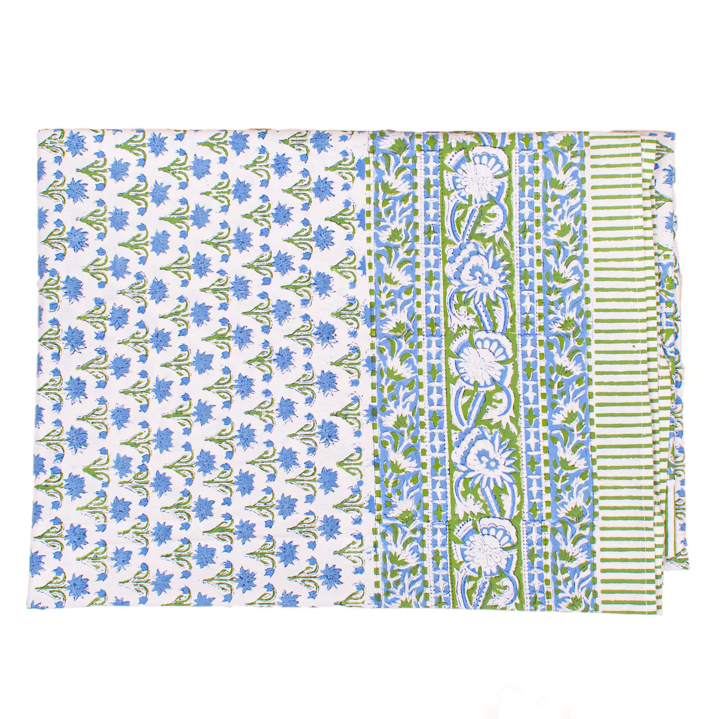 Floral Block Print Tablecloth, 100% Cotton Table Cover, Boho Kitchen Dining Decor