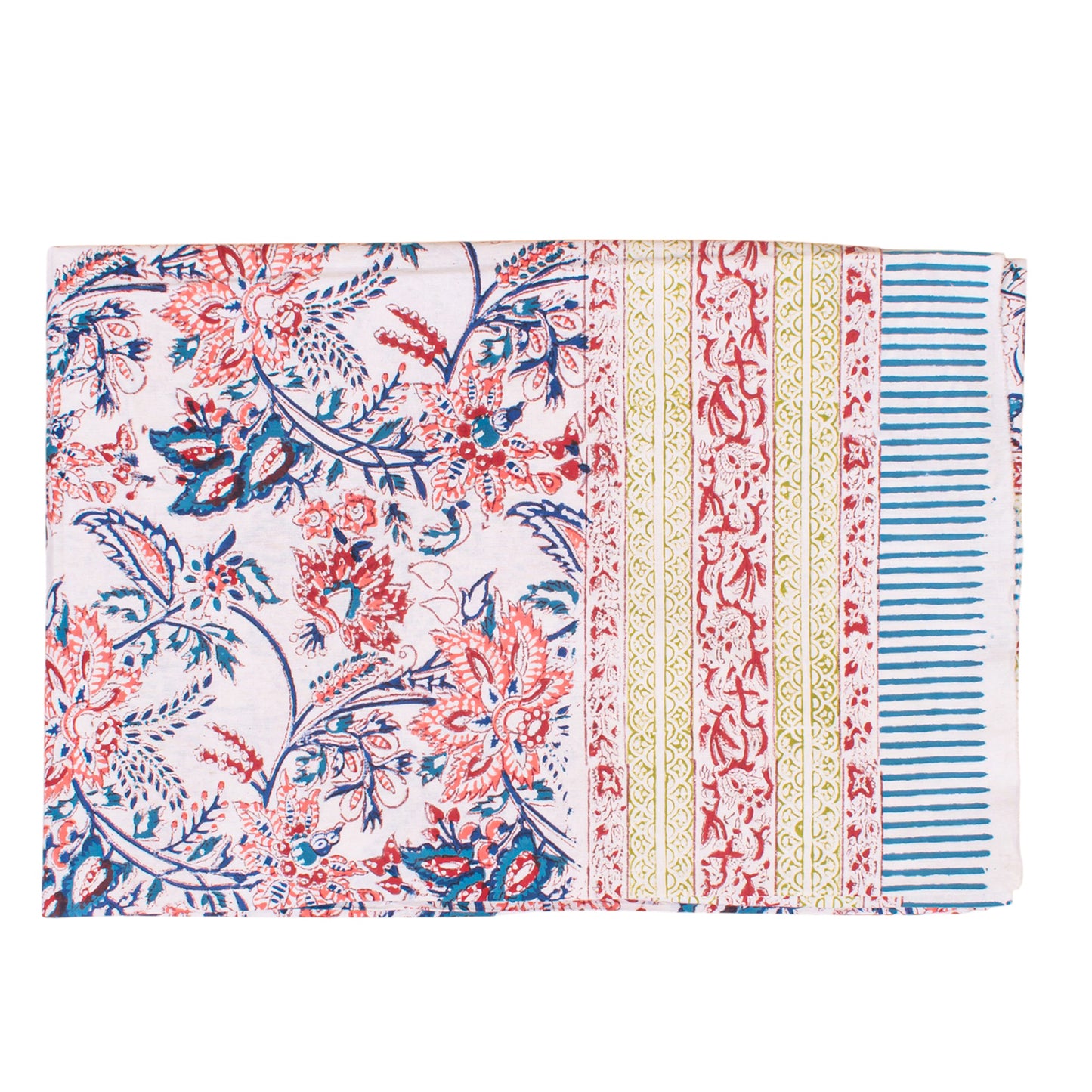 Indian Hand Block Print Cotton Tablecloth, Boho Home Decor, Handmade Dining Table Cover