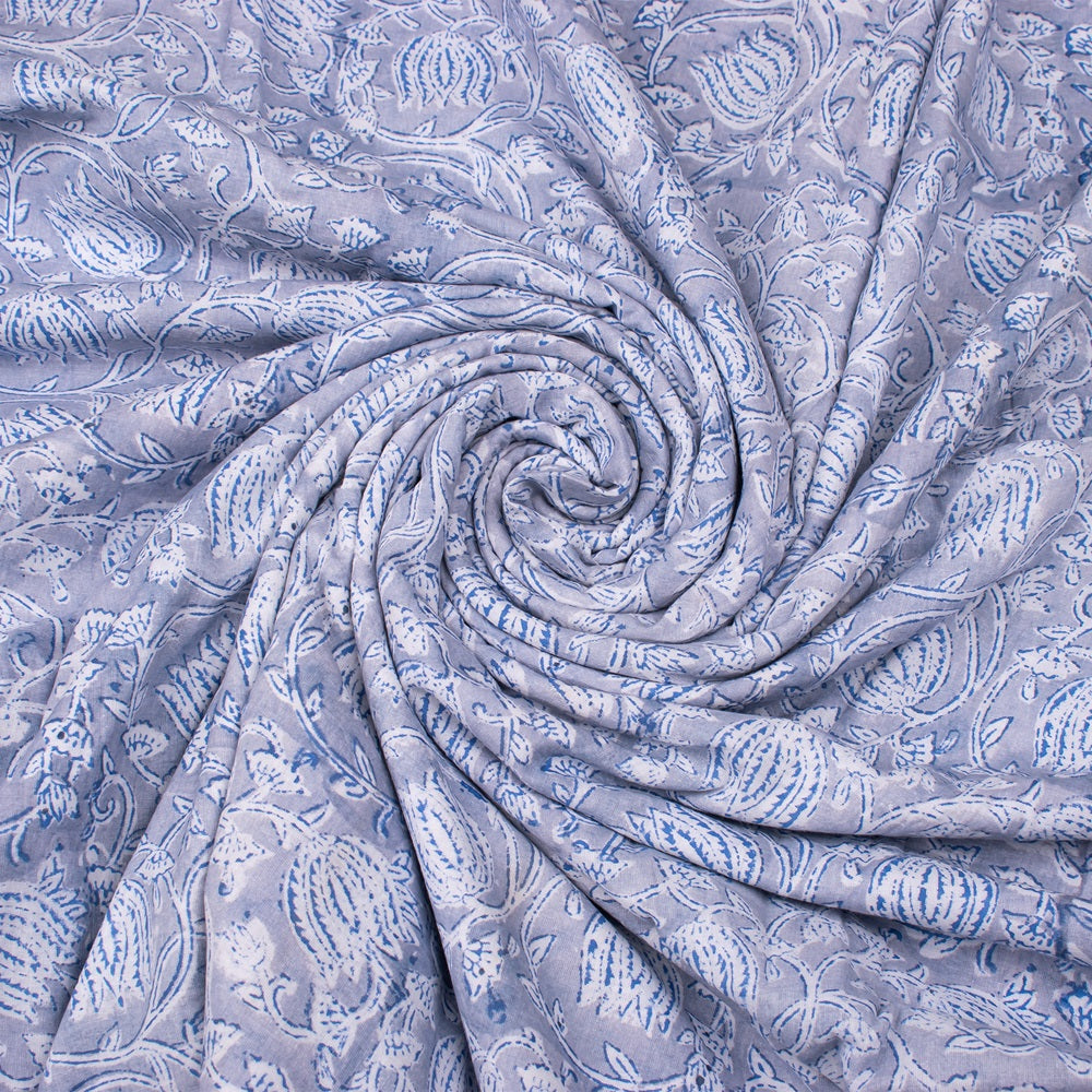 Flower Pattern Hand Block Printed Cotton Fabrics