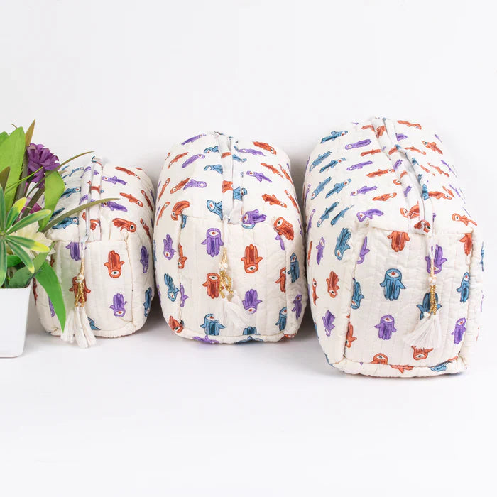 Five Features And Uses Of Hand Block Printed Cotton Makeup Bag
