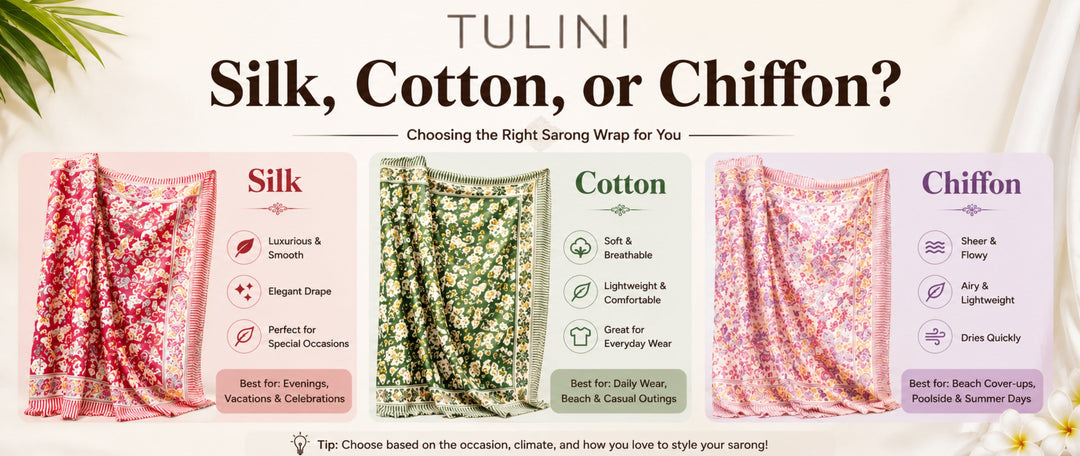 Silk, Cotton, or Chiffon? Choosing the Right Sarong Wrap for You