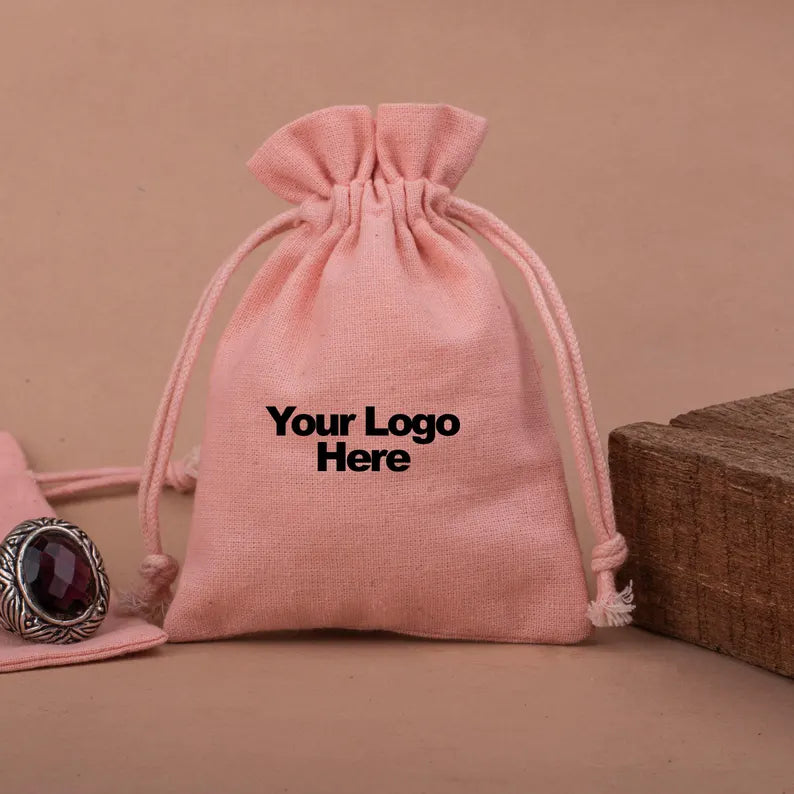 Draped in Grace, 100 Luxury Peach Plain Pouches