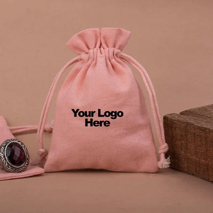 Draped in Grace, 100 Luxury Peach Plain Pouches