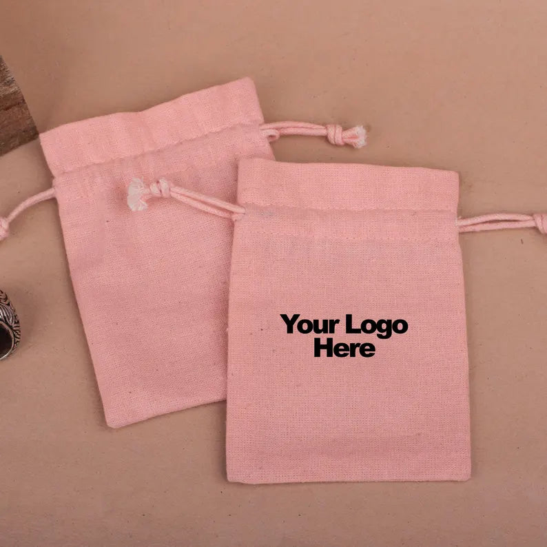 Draped in Grace, 100 Luxury Peach Plain Pouches