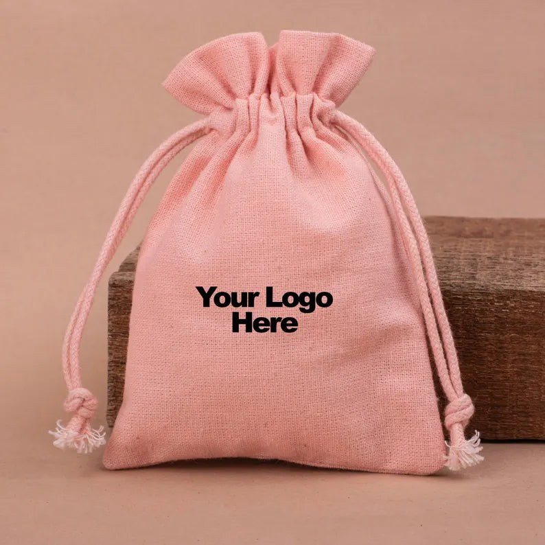 Draped in Grace, 100 Luxury Peach Plain Pouches